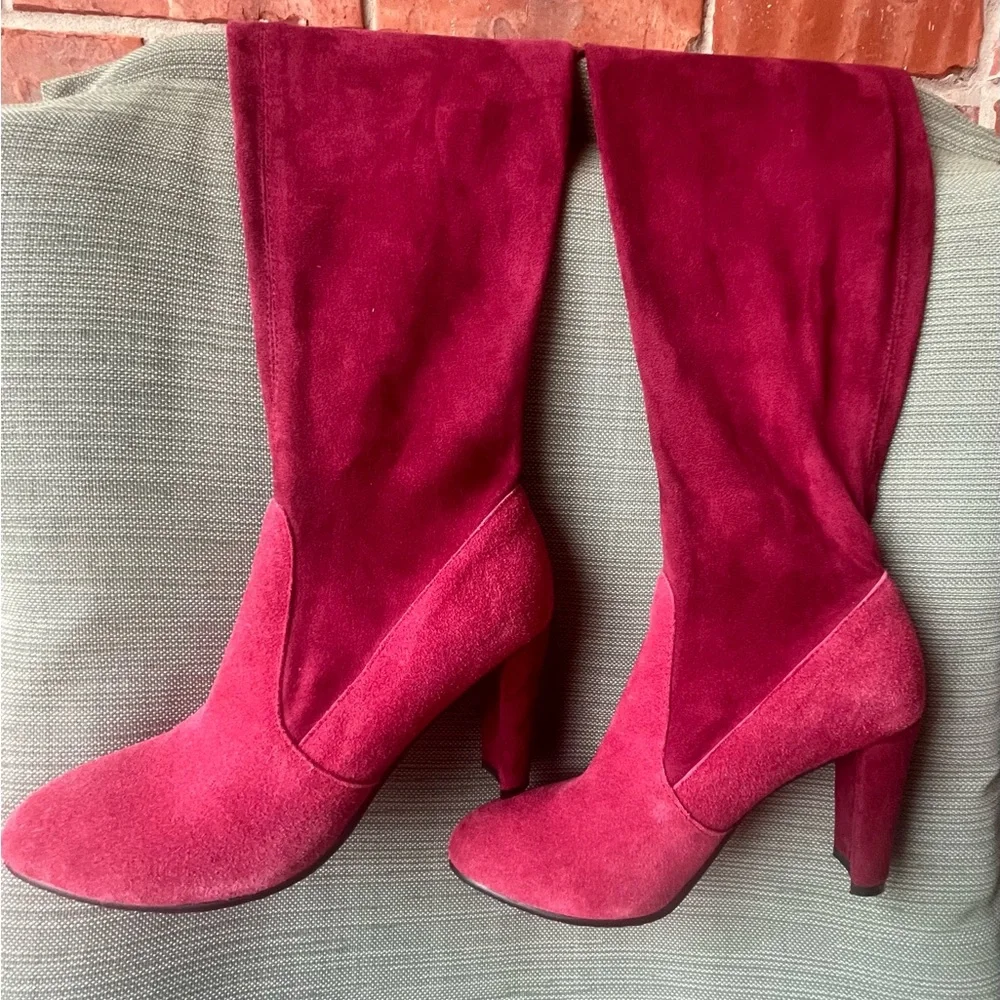 Stunning  Stuart Weitzman  suede Burgundy Over-the-Knee Boots Size 36 “Like New”